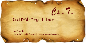 Csiffáry Tibor névjegykártya