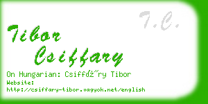 tibor csiffary business card